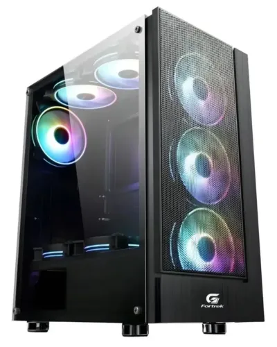 Gabinete Gamer Fortrek Mid Tower Cruiser Preto 3 Coolers RGB ATX