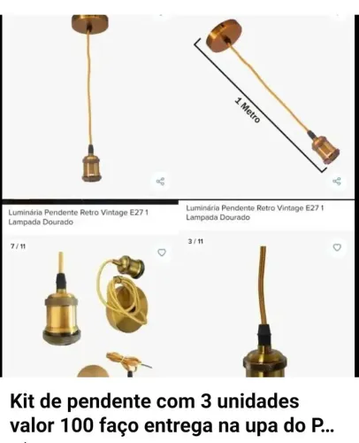 Kit de pedente com 3 unidades