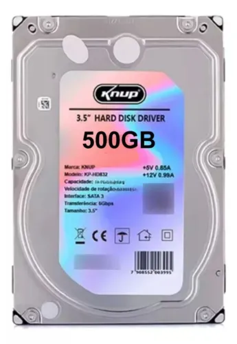 Hd Interno 500gb 3,5 Sata 3 5400 Rpm Kp-hd830 Knup Cor Prateado