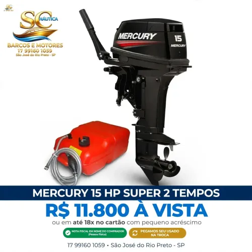 Motor de Popa 15 HP Mercury Super Zero