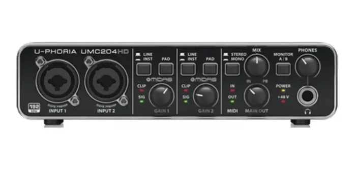 Interface de Áudio U-Phoria UMC204HD - Cor Preta Behringer Novo Nota Fiscal