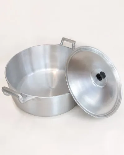 Tacho/Panela de Alumínio Grande 60 cm com Tampa - Ideal para Festas e Cozinha Industrial