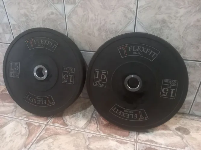 Par de anilhas olímpicas Flexfit - 15kg SEMI-NOVAS