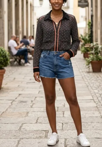 camisa feminina estampada em viscose tam. 38 puma