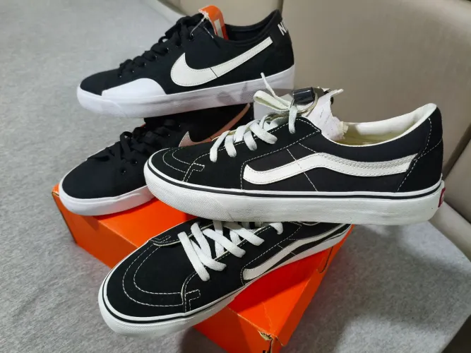2 UNIDADES TÊNIS NIKE SB BLAZER COURT n41 / TÊNIS VANS SK8 LOW n41 ORIGINAL NOVOS