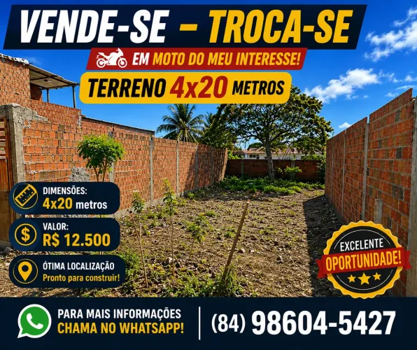 O vende-se um terreno 4X 20
