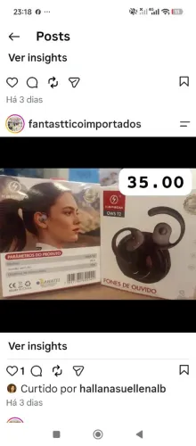 Fone via Bluetooth que fica preso na orelha