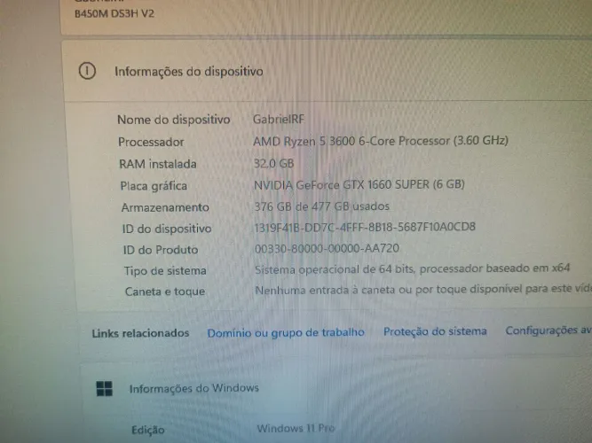 PC Gamer Ryzen 5 - GTX 1660 Super - 32GB de RAM