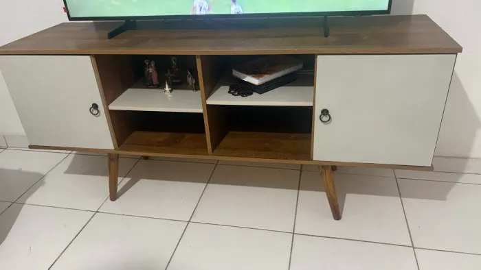 Rack Para Tv De 52 Polegadas 2 Portas Nature/Off White Estrela Patrimar - Patrimar Moveis