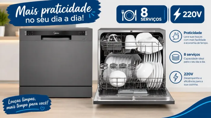 Lava louça Midea 8 serviços 220v