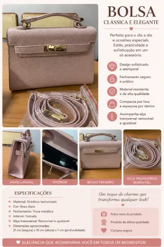 Bolsa de couro nude