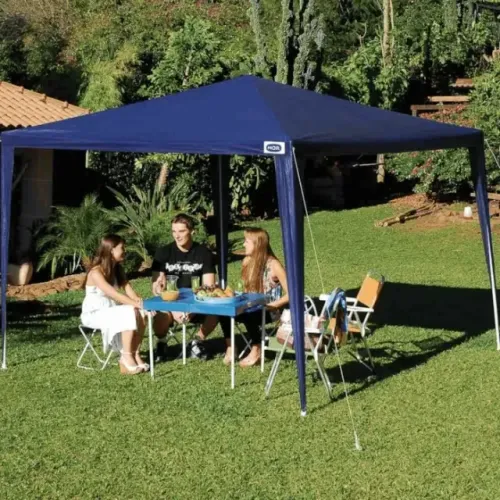 Tenda Gazebo Ráfia 3x3m Azul