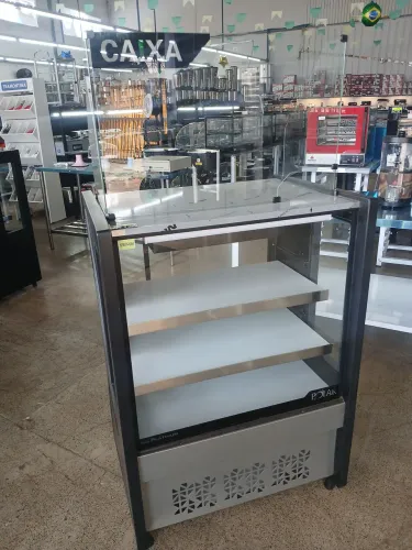 Balcão Vitrine Caixa Neutro 80 cm Platinum Polar