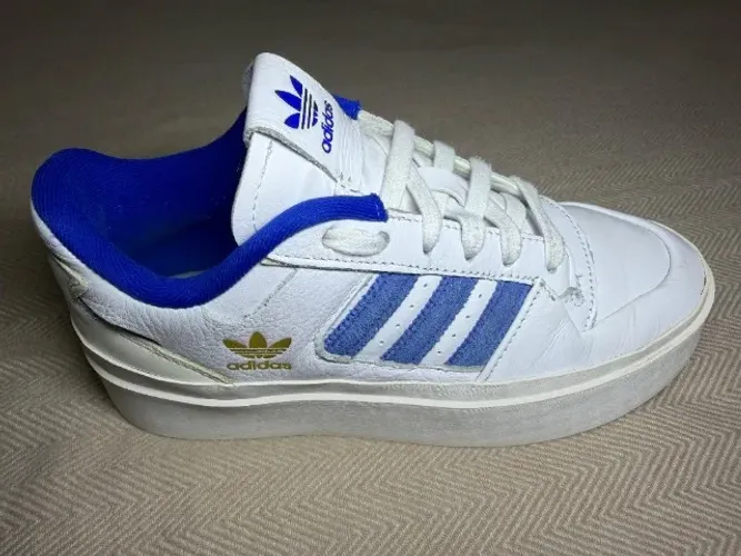 Tênis Adidas Forum Bonega Plataforma Feminino Branco e Azul - Tam 36