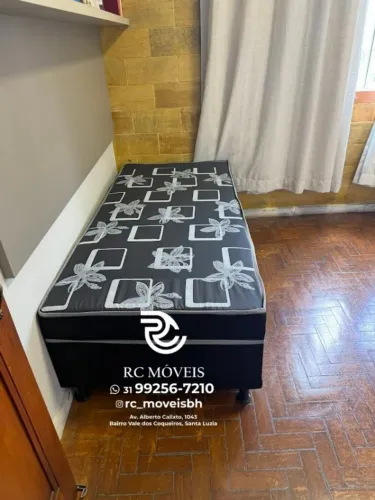 Cama box de solteiro 88x1.88 com Colchão D33 Acoplado Direto da Fábrica