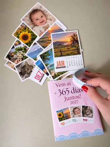Ímã de geladeira com calendário personalizado