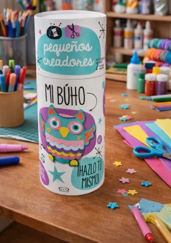 kit de costura infantil c/ almofada de corujinha - contém livro e acessórios