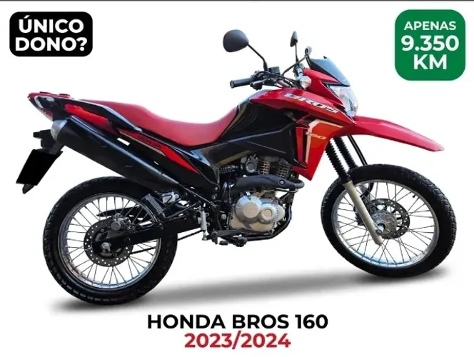 NXR 160 BROZ ESDD FLEXONE 2024 - ÚNICO DONO - COR: VERMELHA - Kms: 9.350