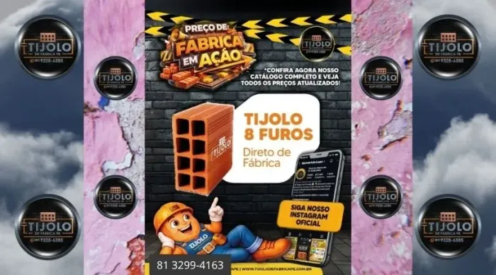 tijolo 8 furos o melhor preço da região