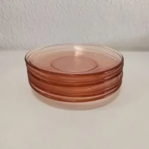 6 Pratos De Sobremesa Duralex Rosê 18cm # (Usado)