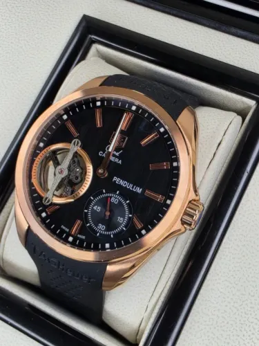 Relogio TAG Heuer Pendulum Automatico Rose/Preto LINHA PREMIUM AAA 10x SEM JUROS