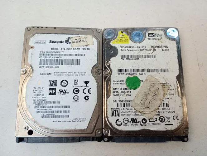 Lote 2 HDs para Notebook - Seagate 500GB + WD 80GB