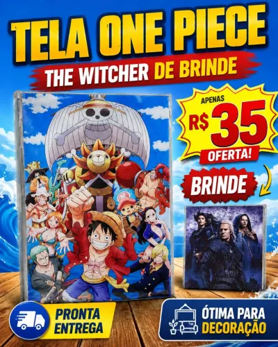 Quadro One Piece + Brinde The Witcher