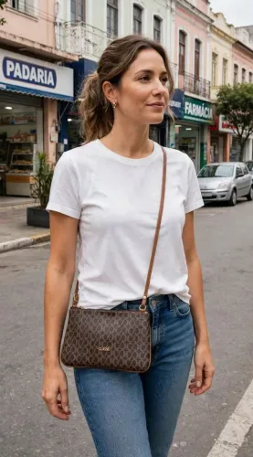 Bolsa lateral pequena estampada linda