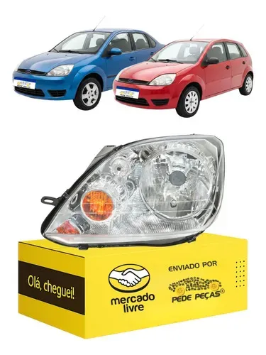 Farol Ford Fiesta 2003 2004 2005 2006 2007 Pisca Ambar Le Esquerdo/motorista
