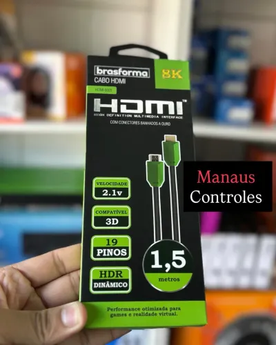 Cabo Hdmi 8K 2.1v Tamanho 1,50cm Ultra Rápido