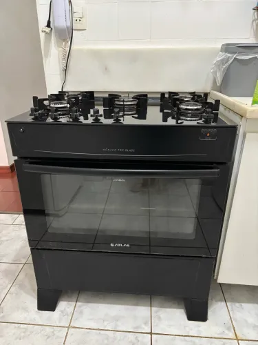 Fogão Atlas 5 bocas mesa de vidro 