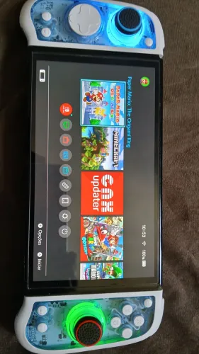 SWITCH OLED (DESBLOQ LR GAMES) COM CONTROLE LYNUOVO COM HALL EFFECT, CARTAO 256GB, 36jogos