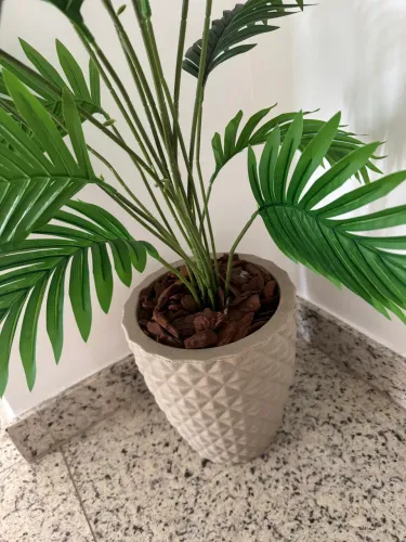 Palmeira Artificial Grande Com Vaso Polietileno Completo