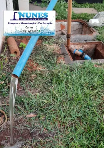 Limpeza em mini poço artesiano