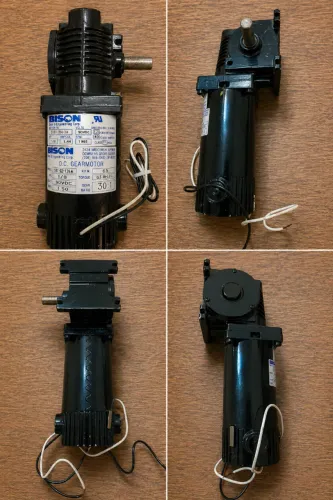 Motor Redutor Bison, Importado, Novo, 90 Vdc, 1/8 hp, 1981 rpm, 30:1, 63 in-lbs