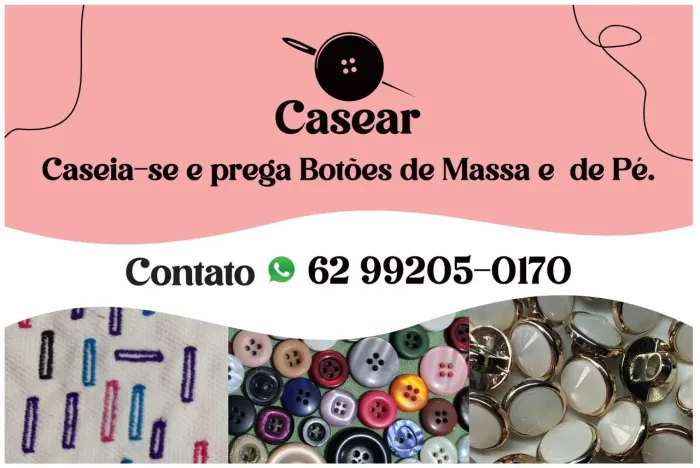 Caseamos e pregamos botões de massa e de pé 