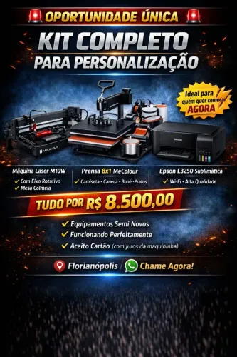Kit completo para Personalização a laser e sublimação 