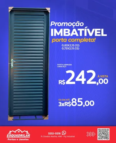 Porta Laminada Linha Aço 73 ou 83 x 215 Completa