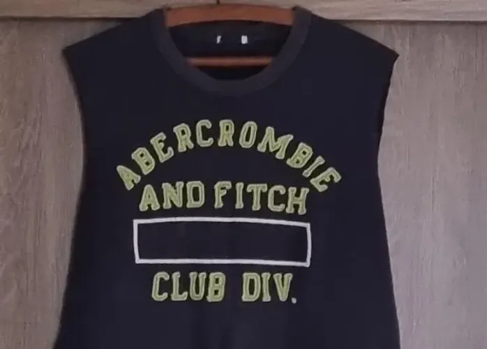 camiseta regata machao azul estampada original abercrombie & fitch