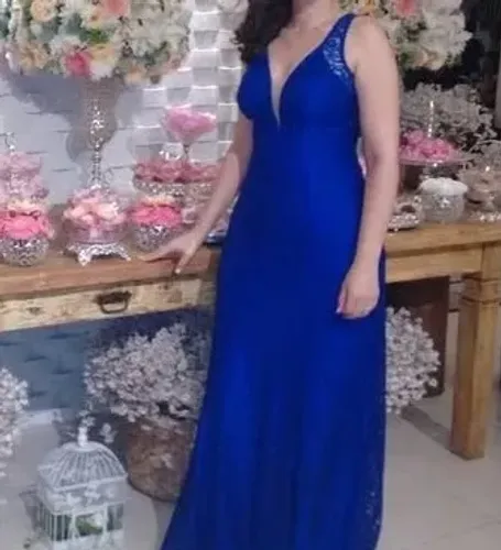 Vestido Festa, Madrinha e Formatura Renda Azul