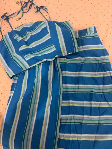 Conjunto Deep Azul Saia e Cropped