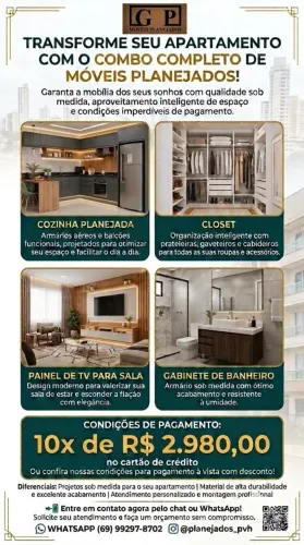 Combo móveis planejados para apartamento completo