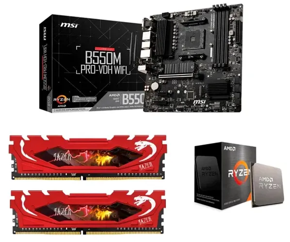 Kit Upgrade Amd Ryzen 7 5700x + Placa Mãe Asus B550m Pro-VDH + 2x8gb RAM DDR4 (Total 16gb