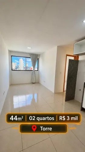 Locação | 02 quartos | R$ 3 mil | Lazer | Torre