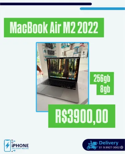 MacBook Air M2 2022 13? / 256 / 8gb (Loja física Recife) 