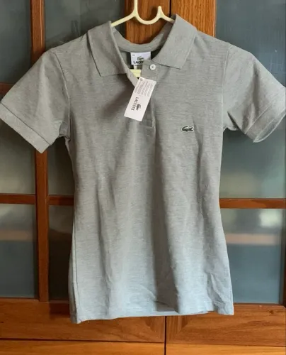 Camisa polo Lacoste cinza nova