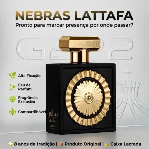 NEBRAS LATTAFA EAU DE PARFUM 100ML UNISSEX ORIGINAL LACRADO