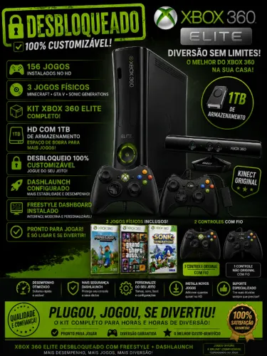 Xbox 360 elite kit completo - ACEITO TROCAS -