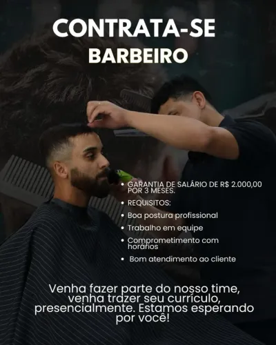 Contrata Barbeiro em Palmas-pr