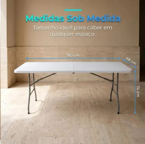 Mesa dobrável portátil (vira maleta) tamanho grande